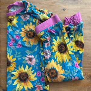 Little Sleepies Blue and Yellow Sunflower Kids Pajamas